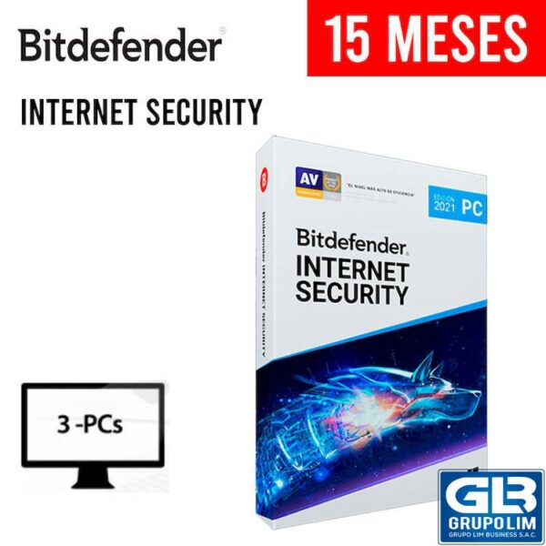 ANTIVIRUS BITDEFENDER INTERNET SECURITY 3 PCS 15 MESES (B11020053)