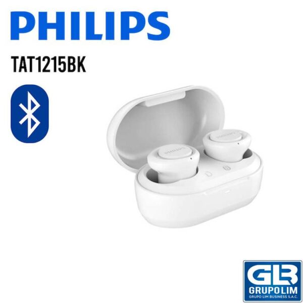 AUDIFONO CON MICROFONO PHILIPS WHITE  IN-EAR (TAT1215) TRUE | WIRELESS | BT | IPX4