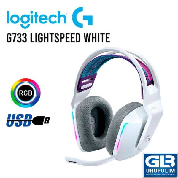 AUDIFONO GAMER LOGITECH G733 LIGHTSPEED WHITE (981-000882)