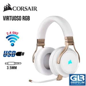 AUDIFONO GAMING WIRELESS CORSAIR VIRTUOSO RGB PEARL (CA-9011224-NA)