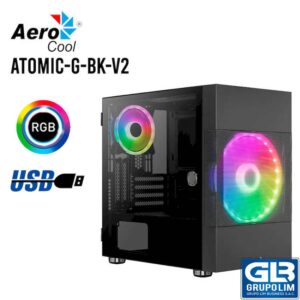 CASE AEROCOOL ATOMIC-G-BK-V2 (EAN: 4710562757545) ARGB