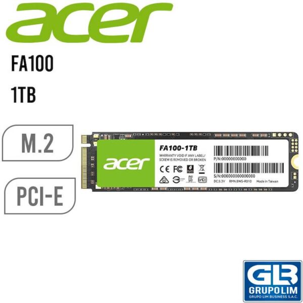 DISCO SOLIDO SSD ACER FA100 1TB M.2 PCIE X4 NVME BL.9BWWA.120