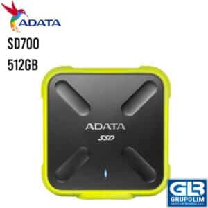 DISCO SOLIDO SSD EXTERNO ADATA SD700 512GB (ASD700-512GU31-CYL) NEGRO CON AMARILLO