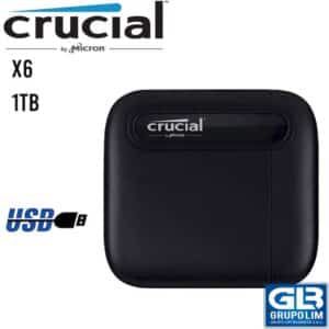 DISCO SOLIDO SSD EXTERNO CRUCIAL X6 1TB (CT1000X6SSD9) NEGRO