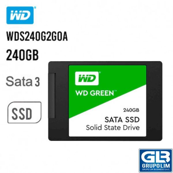 SOLIDO SSD WESTERN DIGITAL 240GB (WDS240G2G0A) VERDE