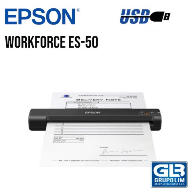 ESCANER PORTATIL EPSON WORKFORCE ES-50 USB 2.0