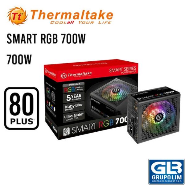 FUENTE THERMALTAKE SMART 700W SPR_0700NHFAW LED- RGB