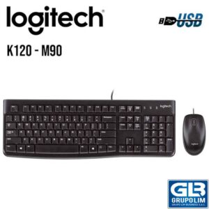 KIT TECLADO LOGITECH K120 + MOUSE M90 BLACK