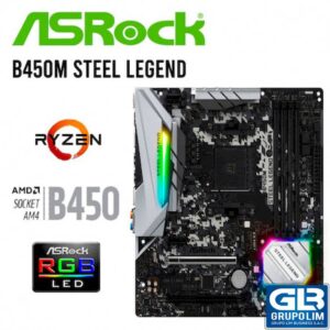 MAINBOARD ASROCK B450M STEEL LEGEND  ( 90-MXB9Y0-A0UAYZ ) AM4 | LED-RGB