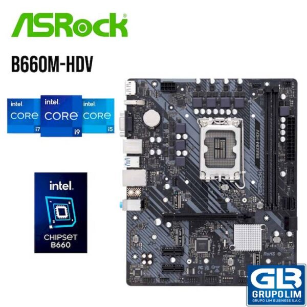 MAINBOARD ASROCK B660M-HDV LGA 1700 DDR4 12TH GENERATION 90-MXBH40-A0UAYZ