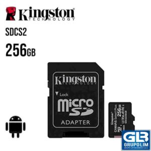 MEMORIA MICRO SD HC KINGSTON 256GB (SDCS2/256GB) C/ ADAPTADOR SD