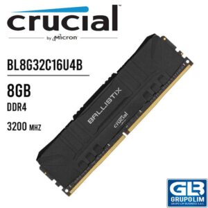 MEMORIA RAM CRUCIAL BALLISTIX 8GB DDR4 3200MHZ (BL8G32C16U4B)