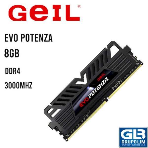 MEMORIA RAM GEIL EVO POTENZA DDR4 8GB 3000 MHZ NEGRO (GAPB48GB3000C16ASC)