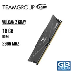 MEMORIA RAM TEAMGROUP 16GB DDR4 T-FORCE VULCAN Z GRAY 2666MHZ TLZGD416G2666HC18H01