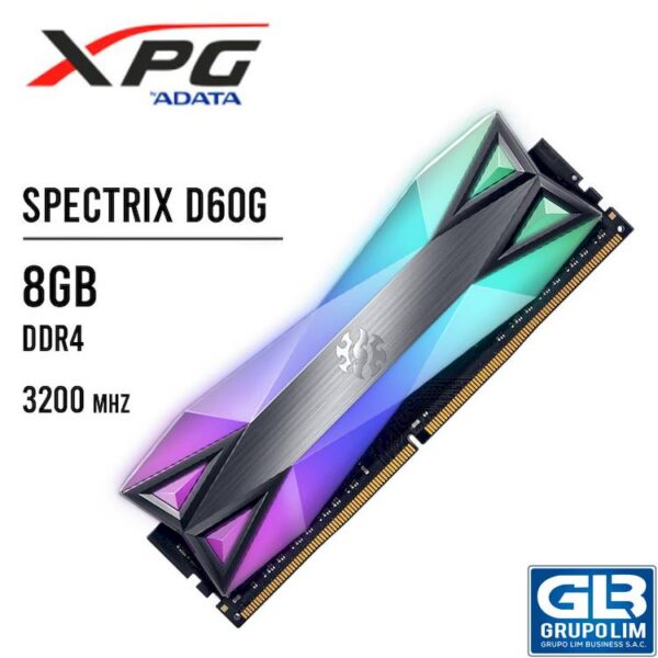 MEMORIA RAM XPG SPECTRIX D60G 8GB 3200MHZ T GRAY (AX4U320038G16-ST60)