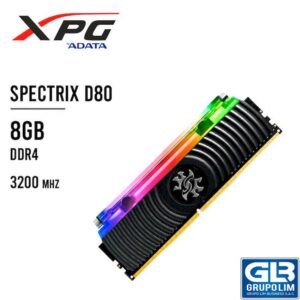 MEMORIA RAM XPG SPECTRIX D80 BLACK RGB 8GB 3200MHZ (AX4U320088G16A-SB80)