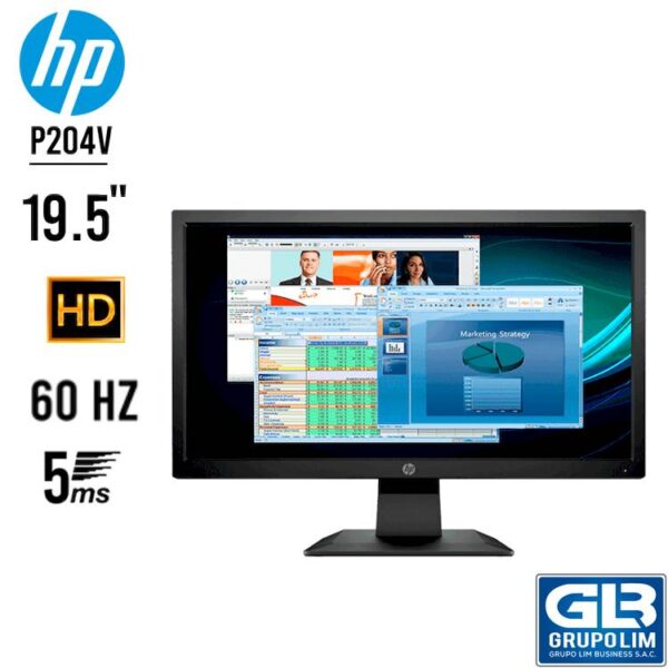 MONITOR HP P204V | 19.5" HD | 5MS | VGA - HDMI (MNHP5RD66AA)