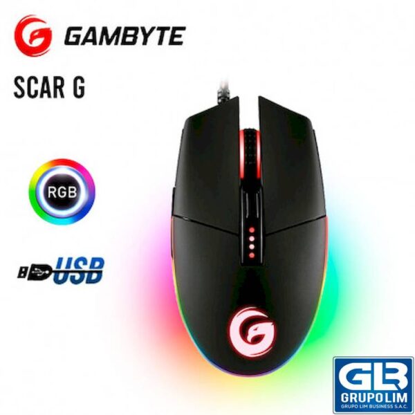 MOUSE GAMBYTE SCAR G (GI-SCARG) GAMING | LED-RGB