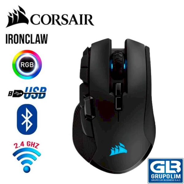 MOUSE GAMER CORSAIR WIRELESS IRONCLAW RGB BLACK (CH-9317011-NA)
