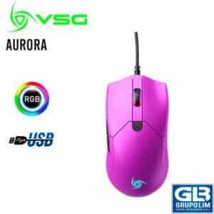 MOUSE GAMER VSG AURORA PURPURA | 7200/14400 DPI | PARACORD PTFE | 7 BOTONES (VG-M430-PAU)