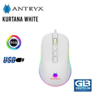 MOUSE GAMING ANTRYX CHROME STORM KURTANA WHITE 12400DPI RGB AGM-6200W