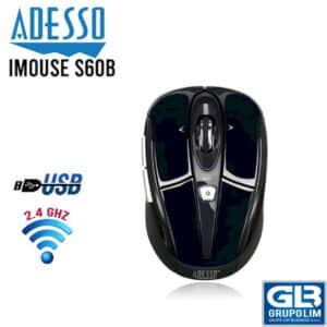 MOUSE MINI NANO ADESSO NEGRO IMOUSE S60B | INALAMBRICO | 2.4GHZ | USB | 6 BOTONES | 800-1600 DPI