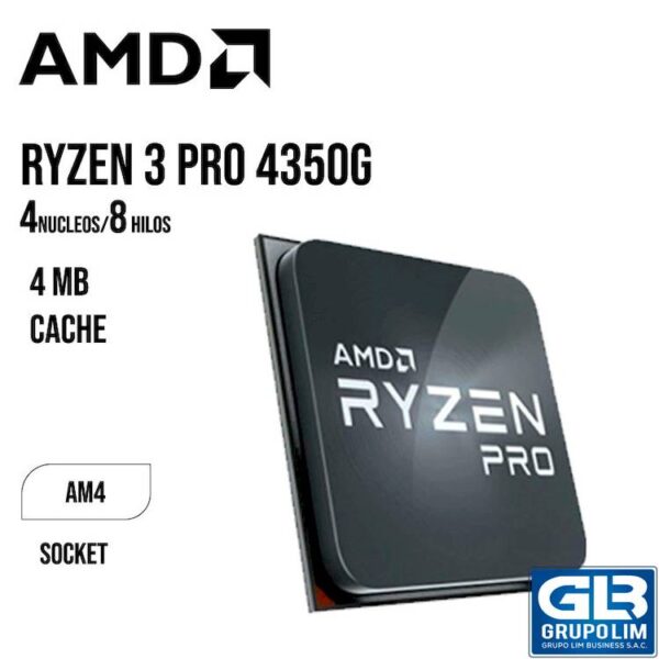 PROCESADOR AMD RYZEN 3 PRO 4350G 3.8GHZ (100-100000148MPK) OEM