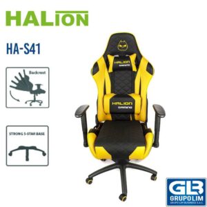 SILLA GAMER HALION HA-S41 NEGRO/AMARILLO