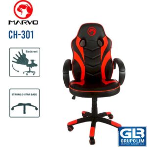 SILLA GAMER MARVO SCORPION (CH-301) NEGRO/ROJO
