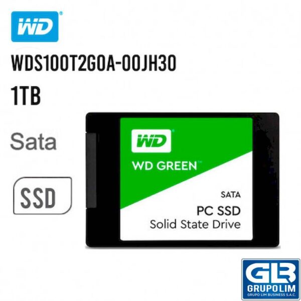 SOLIDO SSD  WESTER DIGITAL 1TB (WDS100T2G0A-00JH30) VERDE
