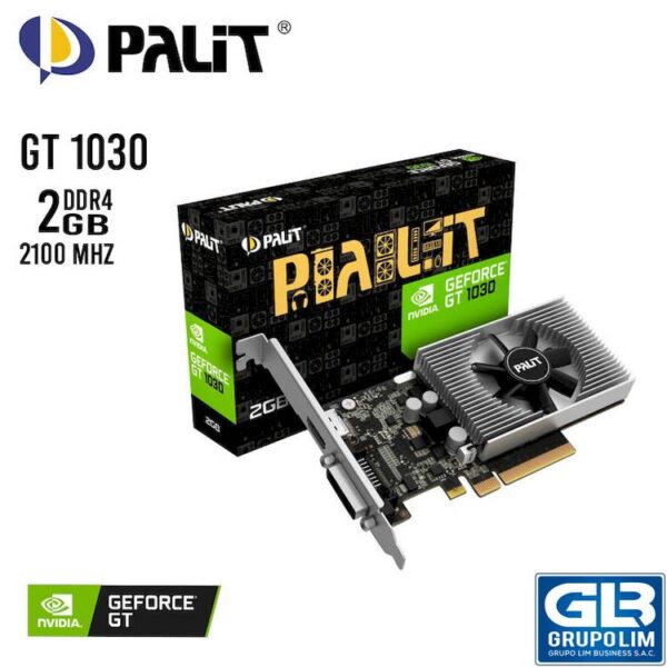 TARJETA DE VIDEO PALIT GEFORCE GT 1030 2GB DDR4 (NEC103000646-1082F) 64 BIT