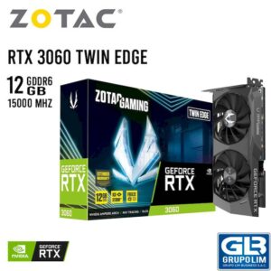 TARJETA DE VIDEO ZOTAC RTX 3060 TWIN EDGE 12GB GDDR6 (ZT-A30600E-10M) 192 BIT