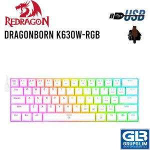 TECLADO GAMER REDRAGON DRAGONBORN K630W-RGB WHITE INGLES SWITCH BROWN