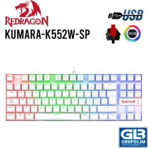 TECLADO GAMER REDRAGON KUMARA K552W SP MECANICO WHITE - RBG | SWITCH RED