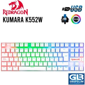 TECLADO GAMER REDRAGON WHITE KUMARA K552W SP | MECANICO | RBG | SWITCH BLUE