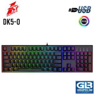 TECLADO GAMING 1ST PLAYER DK5-0 (1S-KB1ST-DK5-0) BLACK | RGB | SEMI-MECANICO
