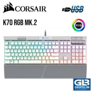 TECLADO GAMING CORSAIR K70 CHERRY MX SPEED WHITE (CH-9109114-NA)
