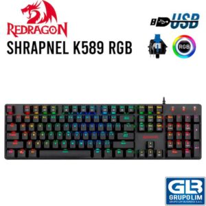 TECLADO MECANICO REDRAGON SHRAPNEL K589 RGB SWITCH BLUE BLACK SPANISH
