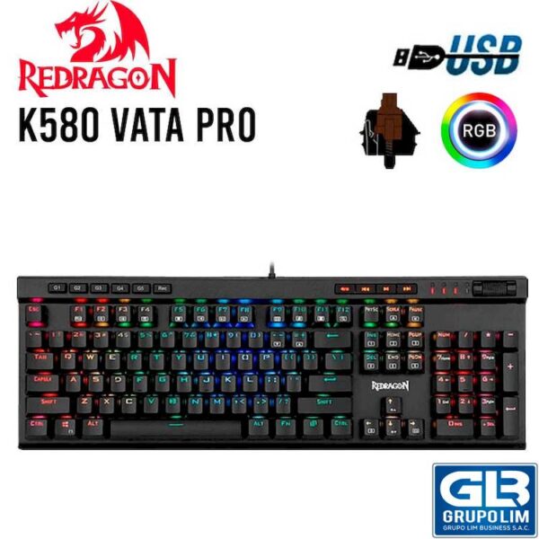 TECLADO REDRAGON GAMER K580 VATA PRO | MECANICO | RGB (K580RGB-PRO)