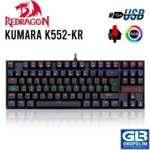 TECLADO REDRAGON KUMARA RAINBOW BLACK SP K552-KR SWITCH RED