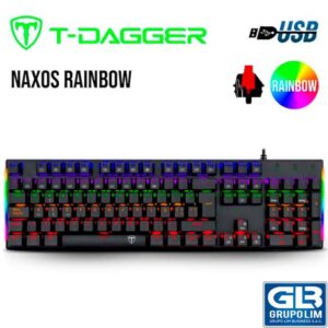 TECLADO T-DAGGER NAXOS RAINBOW T-TGK310-RD-SP SPANISH SWITCH RED