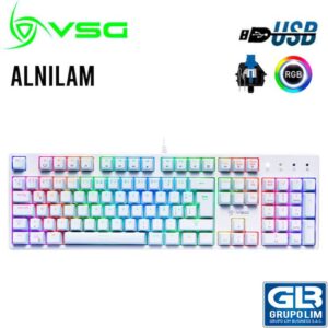 TECLADO VSG ALNILAM 105K 1.8M SWITCH BLUE (VG-KM983-WHT-BLUE) BLANCO