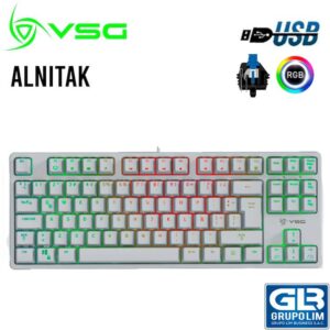 TECLADO VSG ALNITAK WHITE WITH KAILH BLUE (VG-KM982-WHT-BLU)