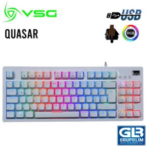 TECLADO VSG MECANICO QUASAR OUTEMOU 50M SWITCH BROWN BLANCO (VG-K387WHITE-BROWN-RGB)